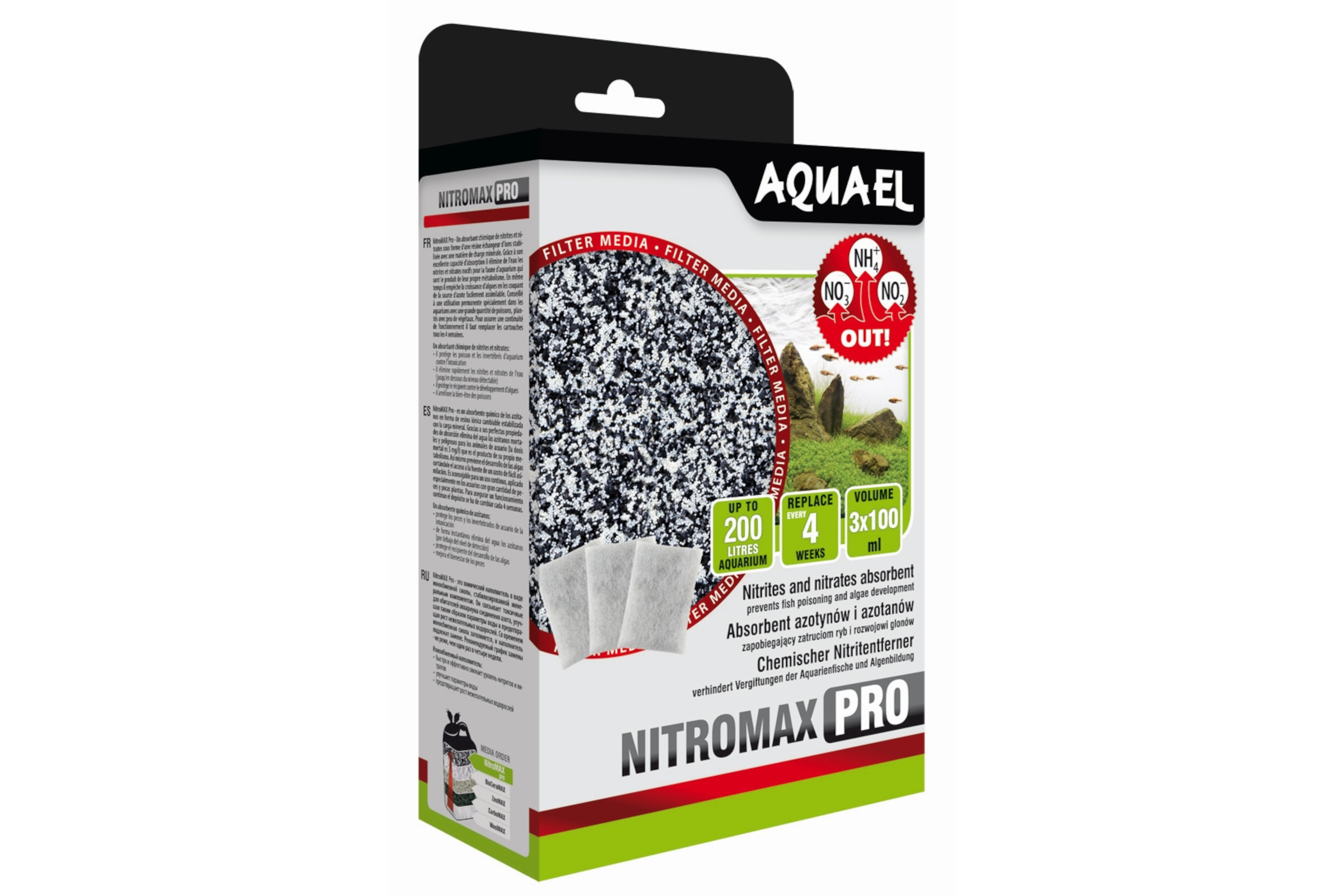 Aquael Filtermedium NitroMax Pro, Nitrit- und Nitratreduktion, 300 ml